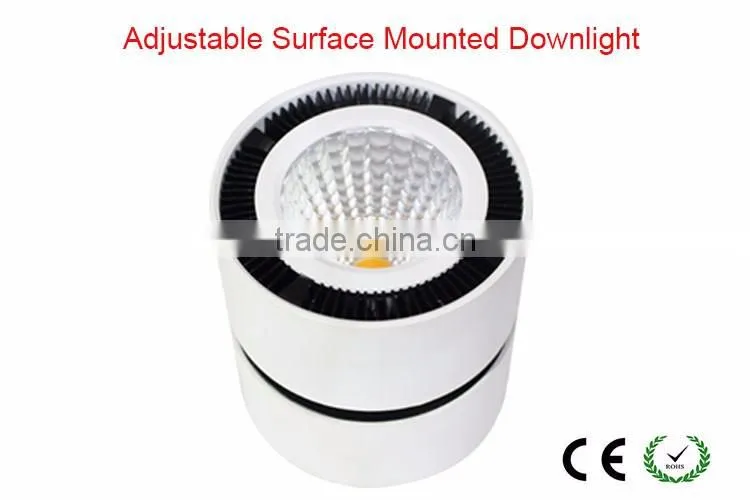 SAA Approved White/chrome LED Surface Mounted Downlight with 12w