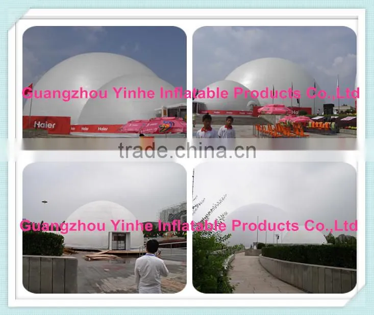 2016 single layer giant white inflatable projection dome tent