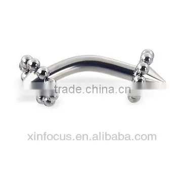 Flower cone curved barbell, 10 ga body jewelry Eyebrown Piercing Ring Jewelry