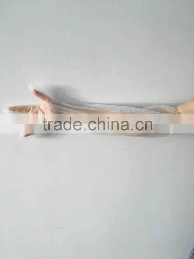 disposable sleeved elbow length long cpe gloves