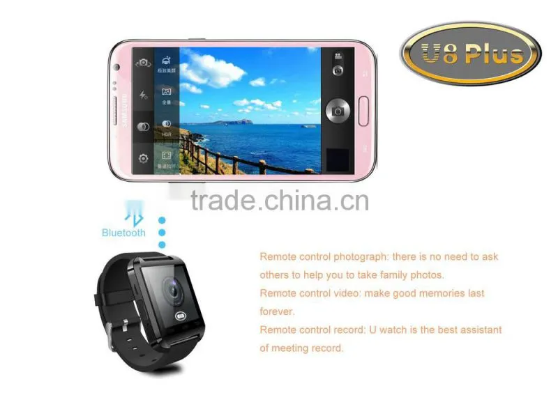 New arrival U8 remote control wrist watch mobile phone IOS and android