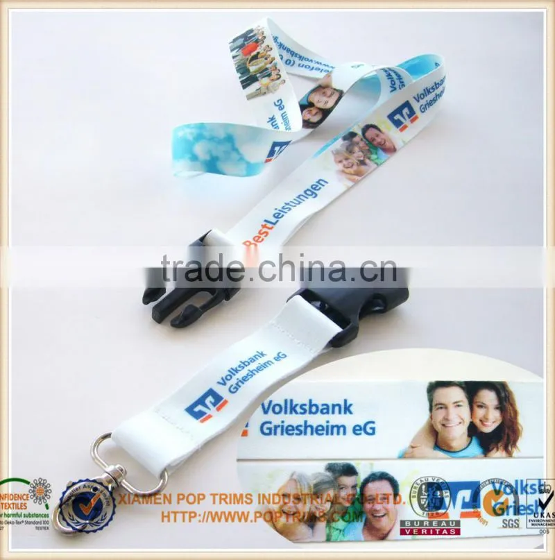 lanyard strap with custom woven design low MOQ