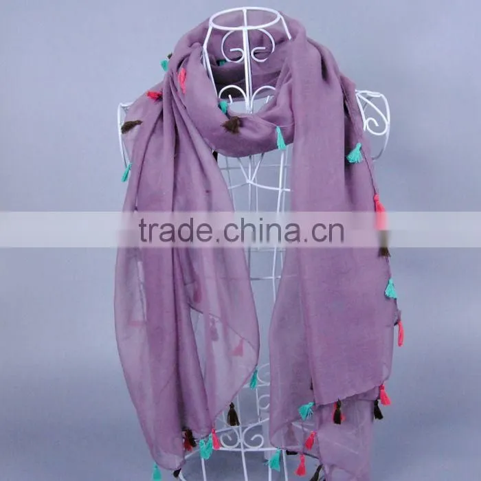 TOP Popular Plain Pure Color Women Scarf Voile Cotton Scarves 180*90 Pashmina