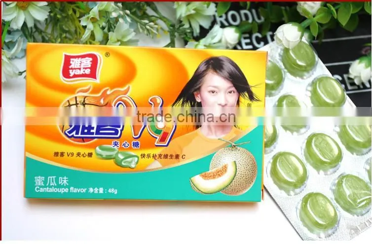 48g V9 center filled hard candy confectionery