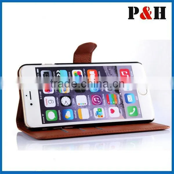 flip wallet smartphone leather case for iPhone 6 plus