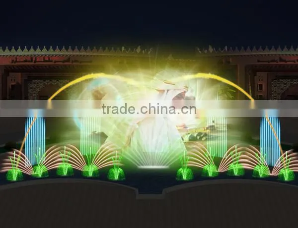 Musical Water Fountains Water Screen Movie With Multicolored Waterproof Light