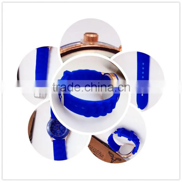 hot style silicone watch GENEVA fashion student Three eye quartz watch silicone rubber wristband watch