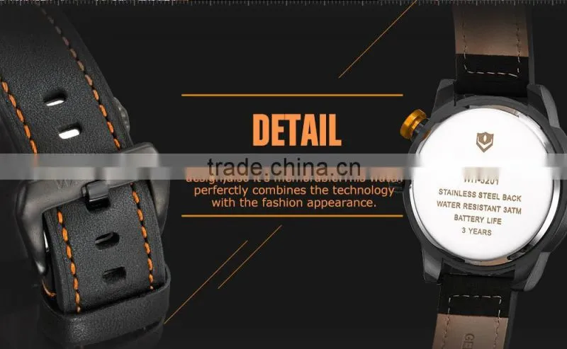 Alibaba express Weide watches men China wrist watch man quartz stainless steel back watch