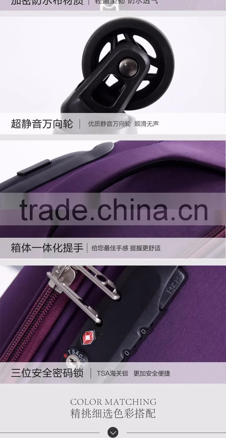lightness fabric elastic material and leisure bag with caster wheels suitcase