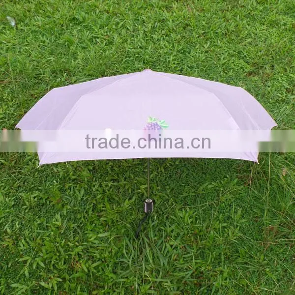 6K wholesale purple advertising 3- folding umbrella