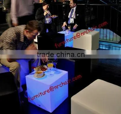 shanghai event rental furniture acrylic lounge LED light sitting cube seat