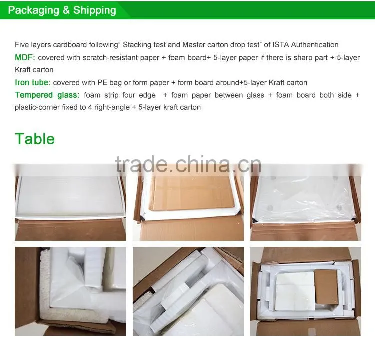 DT-2015 Modern White High Gloss Wooden Dining Table with Metal Frame