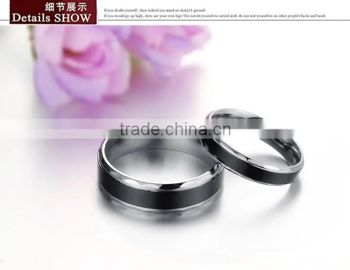 KSTONE Fashion jewelry stainless steel ring black couples rings