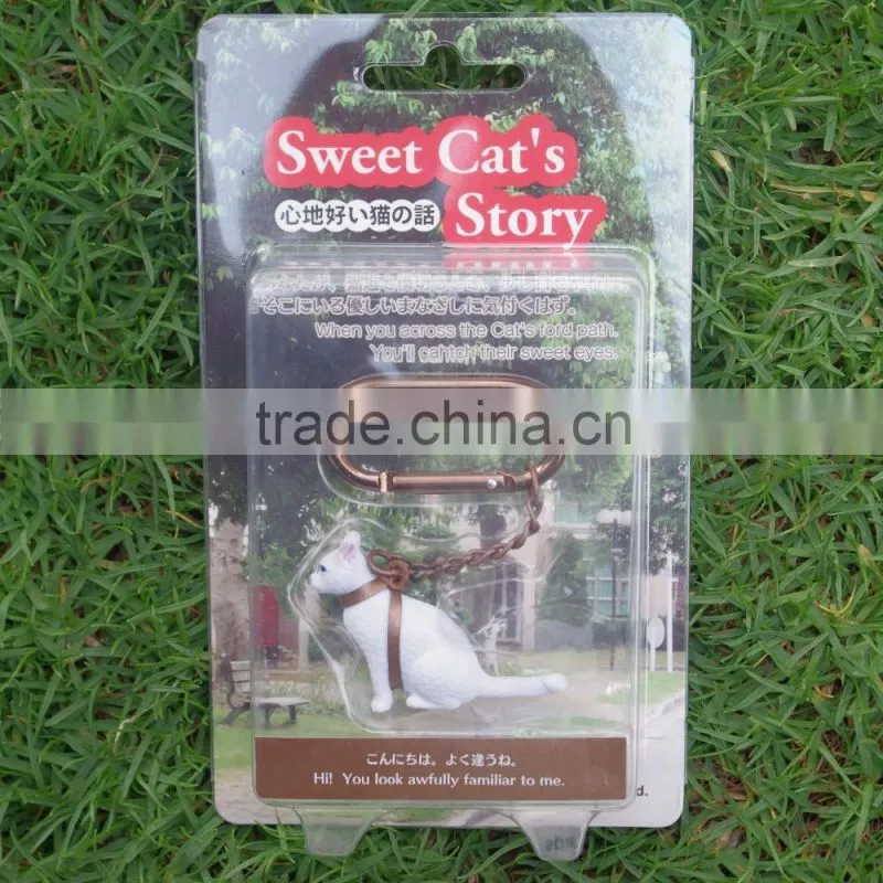 Plastic PVC cat keychain/Cat shaped keyrings