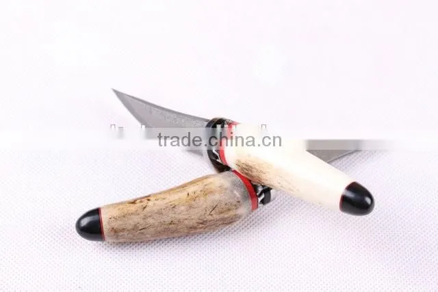 OEM Wild Antlers Deer Horn Damascus small collection knife