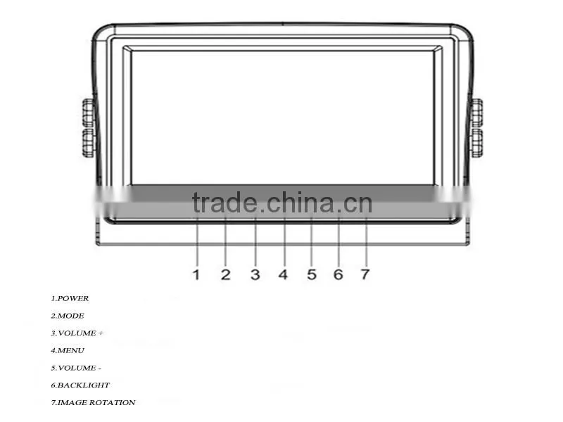 9" HD Car TFT LCD Color Touch Monitor Screen Rearview Display Backup Camera Monitor System for Truck Trailer Bus 4 Video Inputs