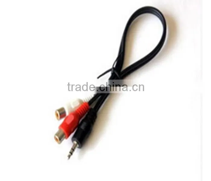 6" 3.5mm Male Plug To 2 RCA Female Jack Stereo Audio Cable Y Adapter