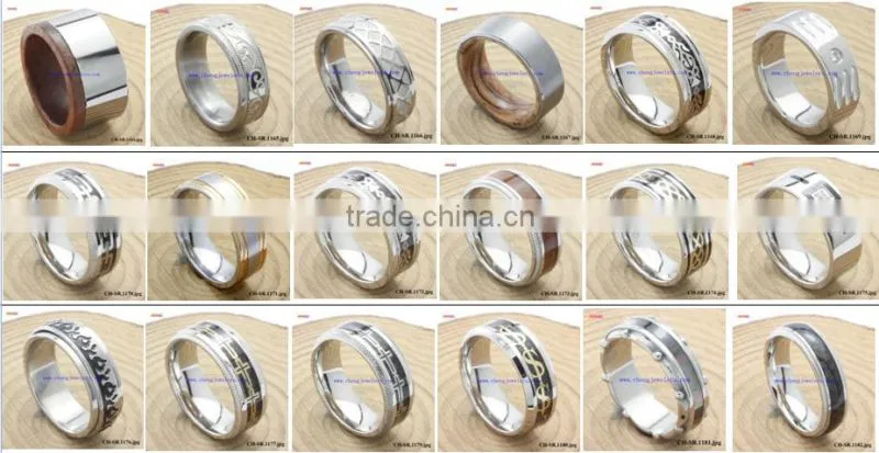 Fashion Ring Jewelry Rotating Grooves Surface Black MENS TITANIUM RINGS