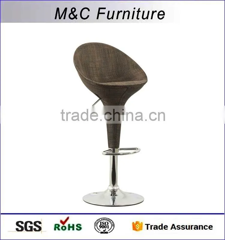 High quality modern rattan material swivel bar high chair