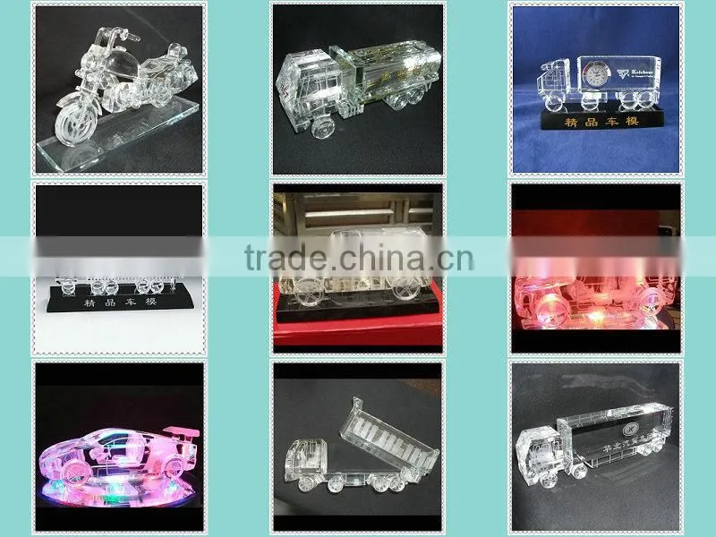 Fashion Crystal Sports car Model With LED Lighting Base