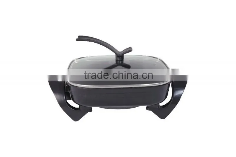 Black Auto-thermostat control Nonstick electric skillet
