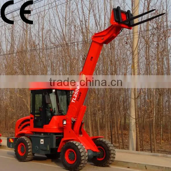 china cheap mini telescopic forklift TL1500 with CE, multifuntion telescopic forklift