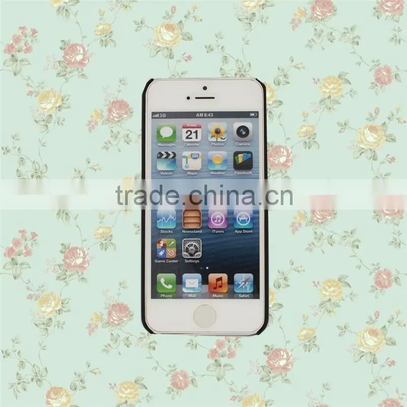 Color Painting Blossom Sun-flower PC and Wood Cell Case for IPhone 5 with press key