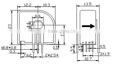 smart Hall effect current transducer / sensor module RCB52BR-25 for DC AC pulse and irregular 25A current