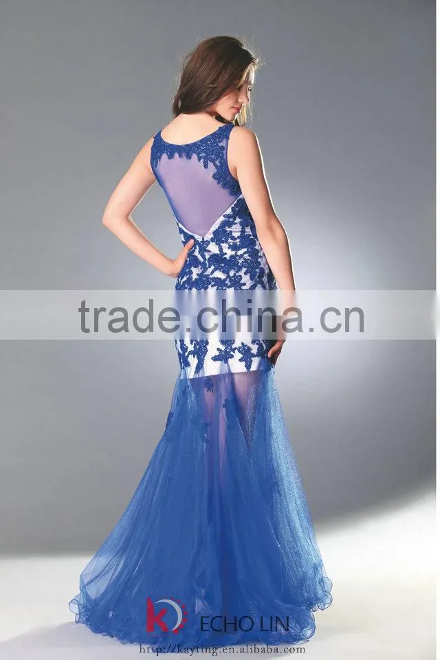 Elegant beautiful embroidery transparent back design elegant evening summer dresses