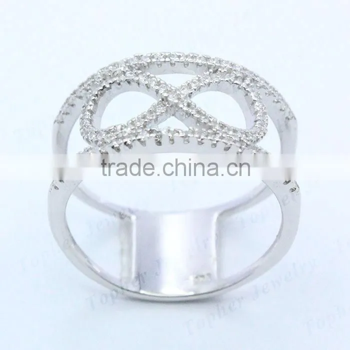 925 sterling silver cubic zirconia rings pave setting ring "8" design