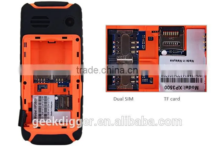 XP3500 Orange Quad Band Unlocked Phone FM / MP3 / Dual SIM / Flashlight / Power Bank