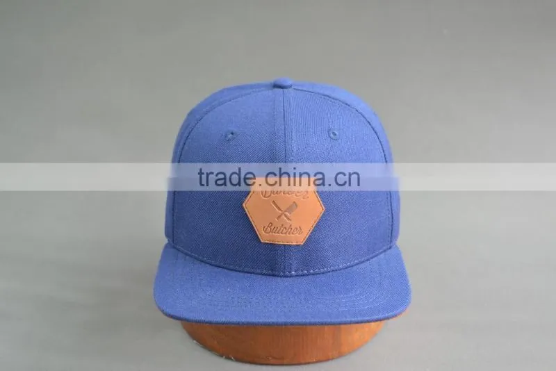 Custom 6 Panel snapback hat with PU Badge