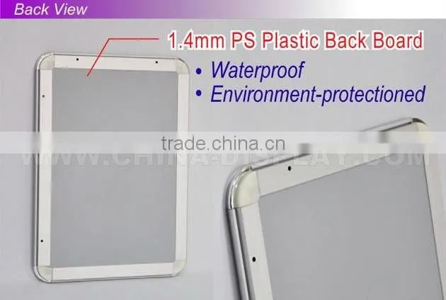 Aluminium snap edge frame sign flip open snap frame wall mounted frames
