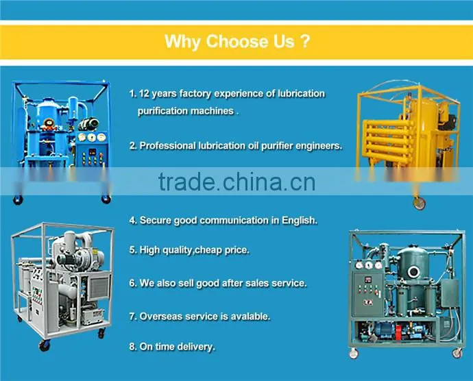 Oil Water Separating Machine, Turbine Oil Purifier, Oil Recycling Plant