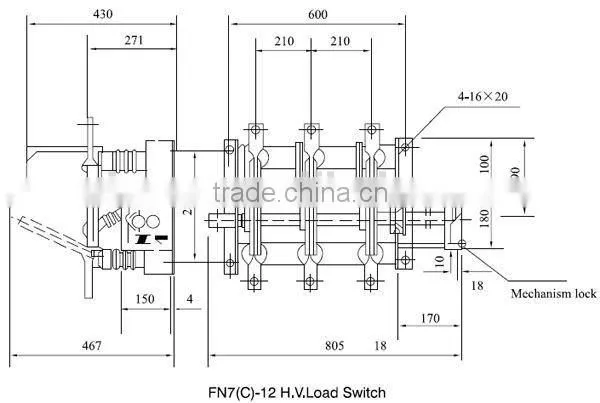 Kumanical 12KV Indoor High Voltage Load Break Switch FN7-12 Series