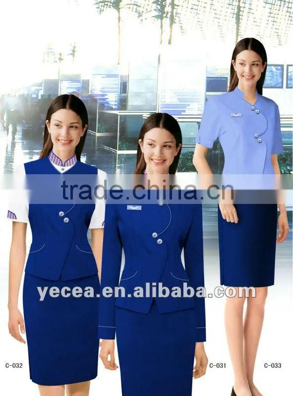 Classical smart design airline stewardess uniform