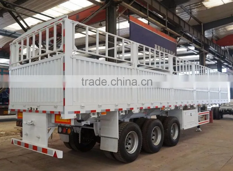 interlink livestock cargo fence truck trailer , 3 axle Fence semi Trailer for sale --FOB 10000