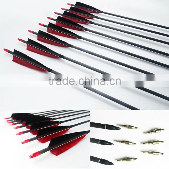 New 31" carbon turkey feather Arrow for compound bow and arrow