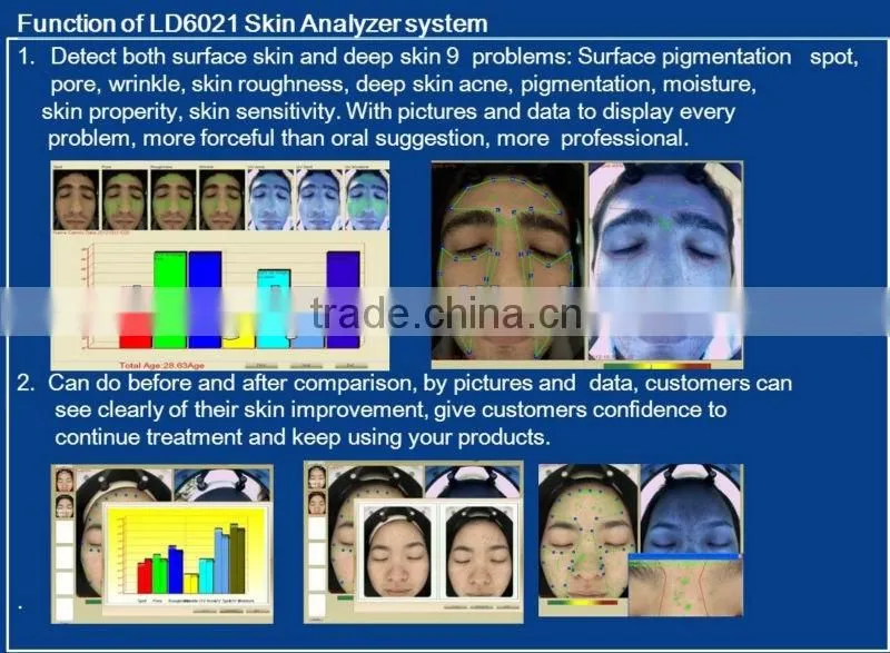 Portable facial skin analyzer machine with CE certification