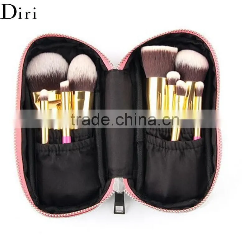 High quality synethetic hair 9pcs lemon color makeup brush set