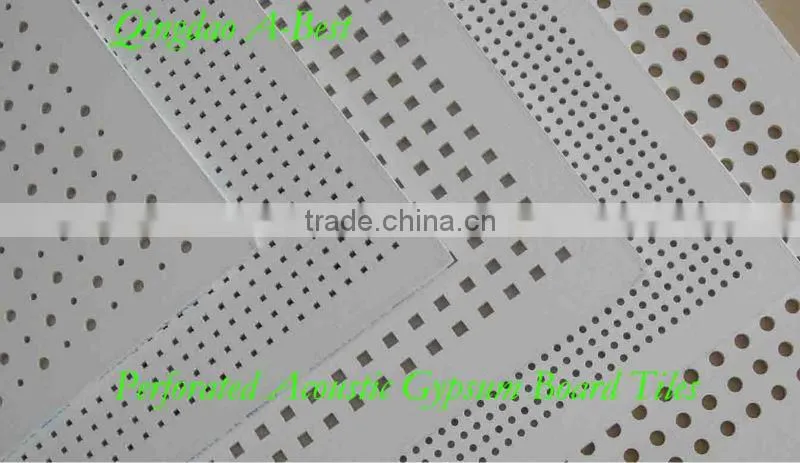 Perforated acoustic gypsum ceiling tiles