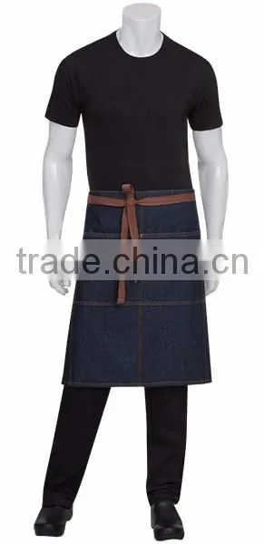 2017 high quality promotional half waist apron for men and women made to order