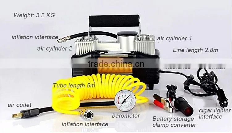 Metal Double cylinder Mini Car air compressor/Car inflator