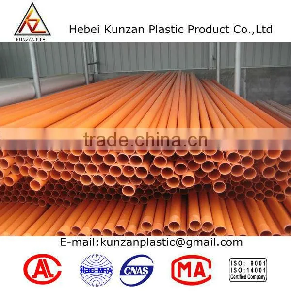Vergin raw material PVC cable protection pipe