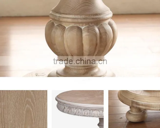 Classic American provincial home furniture solid wood hand carved round side table