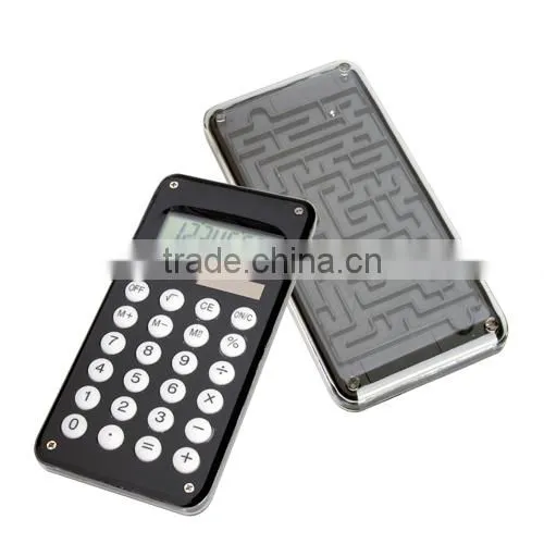 Promotional digital calculator with daedal-game
