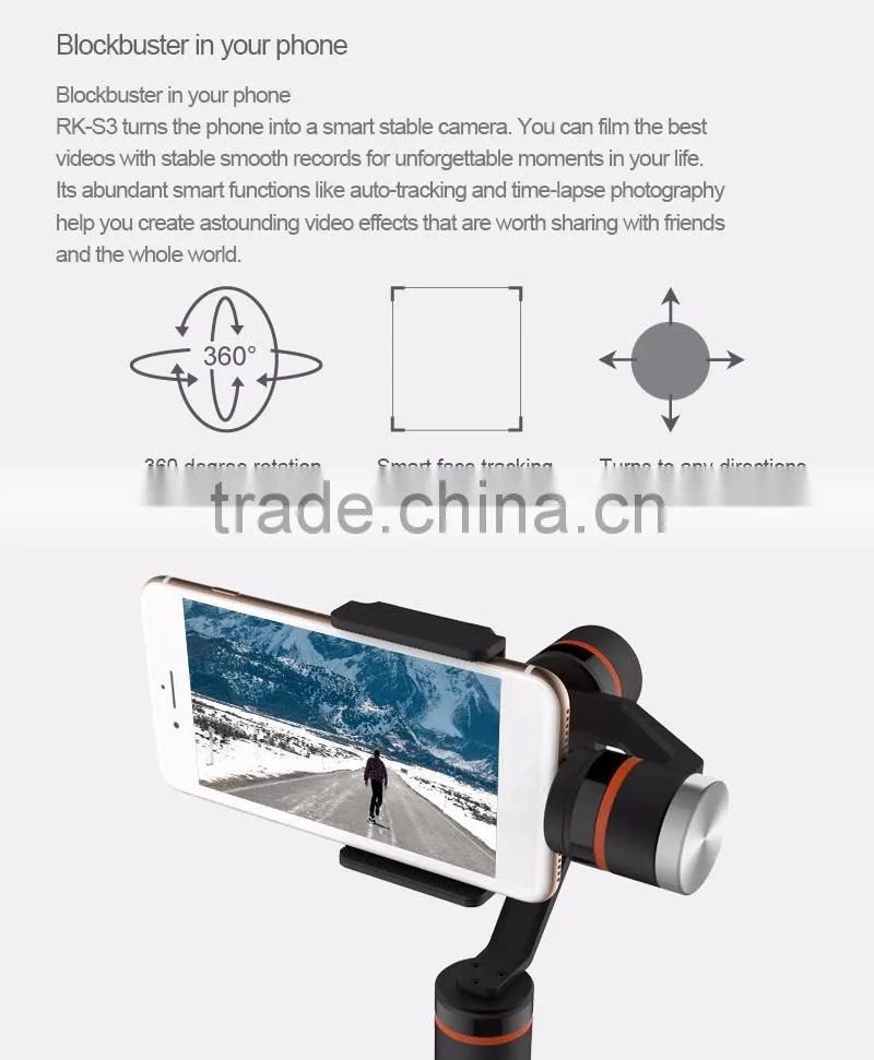 Hot Bluetooth Handheld 3Axis Face Tracking Stabilizer For Mobilephone/Camera Photographing,Dual Purpose Professional Stabilizers