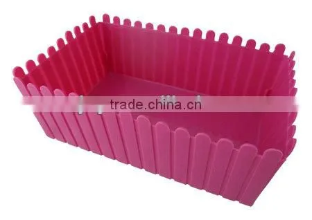 Plastic Picket Fence Planter Yellow