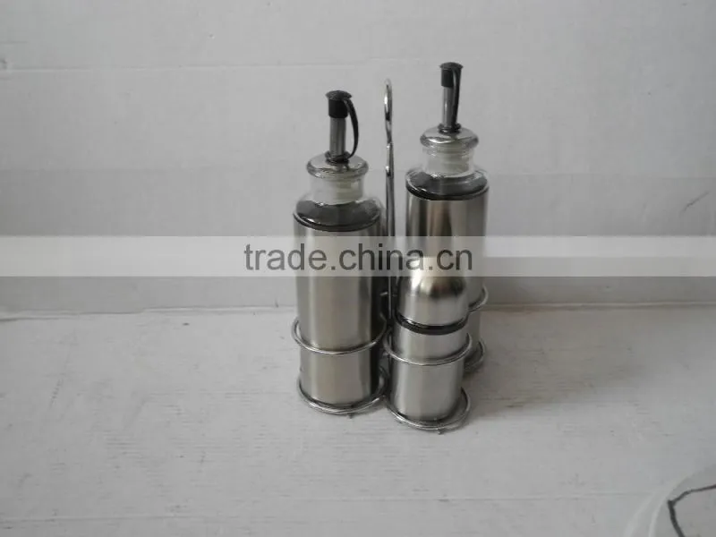 glass cooking tools set with metal rack