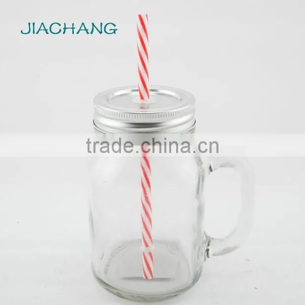16oz wholesale sodalime glass mango juice mason jar with stainless steel lid